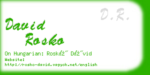 david rosko business card